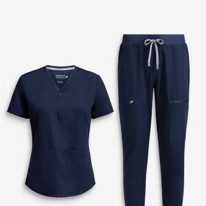 Fabletics Navy Blue Scrub Set